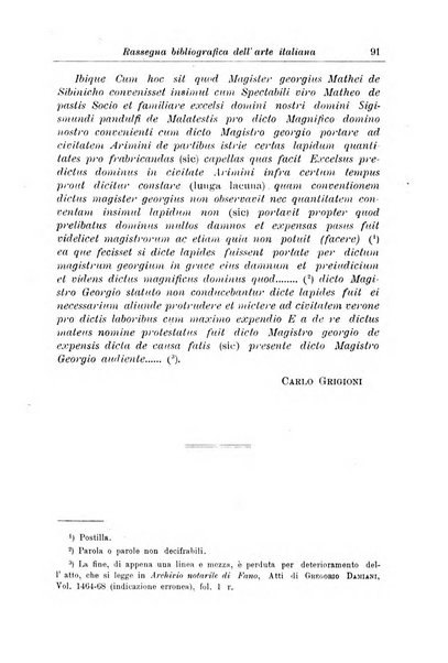 Rassegna bibliografica dell'arte italiana