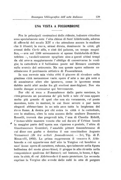 Rassegna bibliografica dell'arte italiana