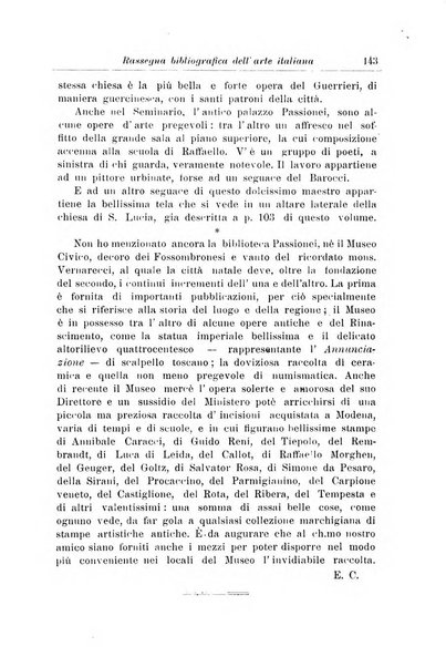 Rassegna bibliografica dell'arte italiana