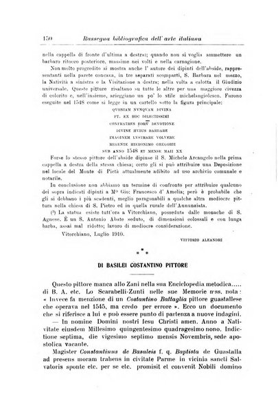 Rassegna bibliografica dell'arte italiana