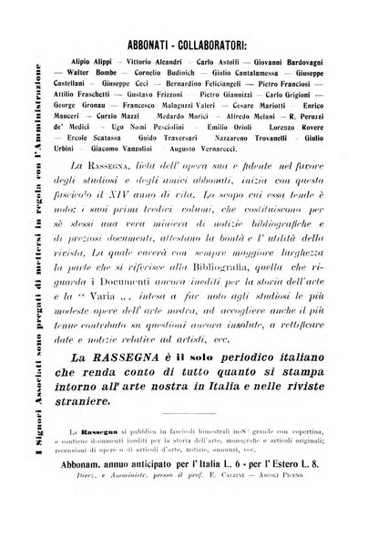 Rassegna bibliografica dell'arte italiana