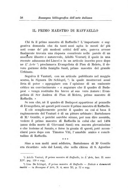 Rassegna bibliografica dell'arte italiana