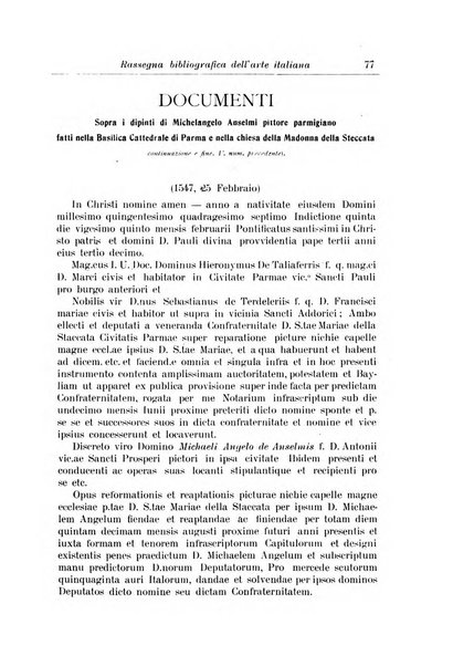 Rassegna bibliografica dell'arte italiana