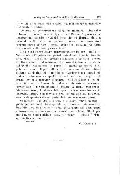 Rassegna bibliografica dell'arte italiana