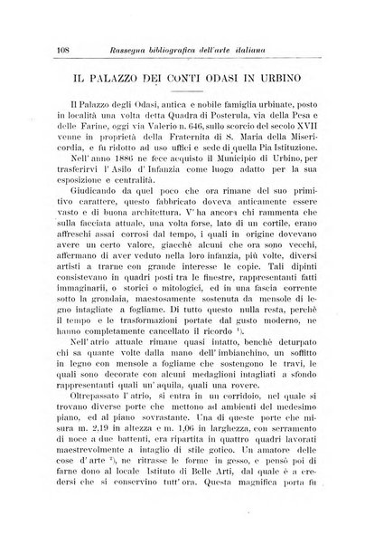 Rassegna bibliografica dell'arte italiana