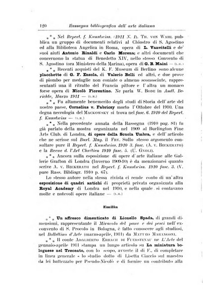 Rassegna bibliografica dell'arte italiana