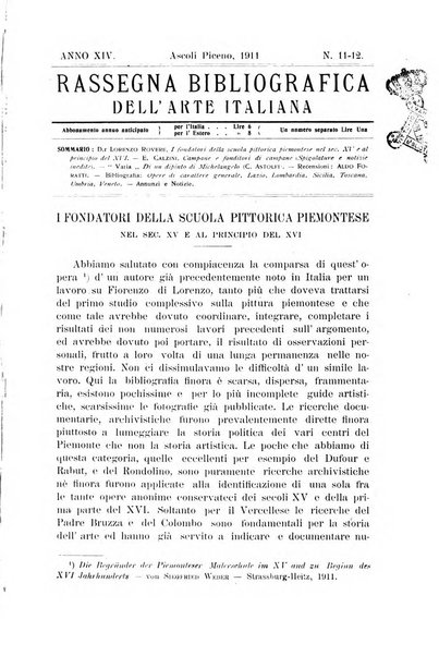 Rassegna bibliografica dell'arte italiana