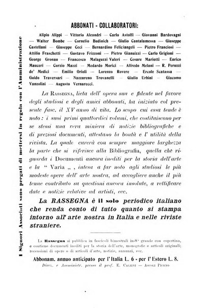 Rassegna bibliografica dell'arte italiana