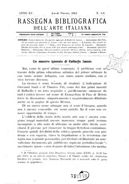 Rassegna bibliografica dell'arte italiana