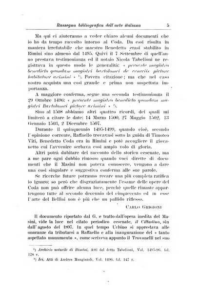 Rassegna bibliografica dell'arte italiana