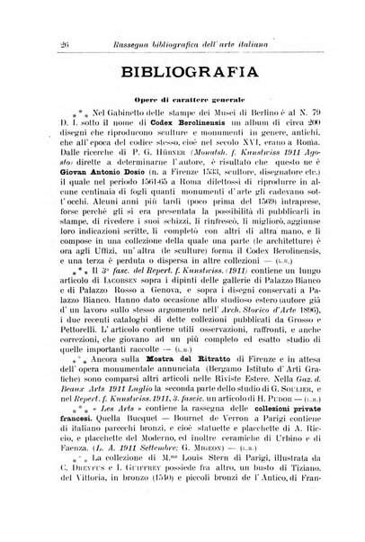 Rassegna bibliografica dell'arte italiana