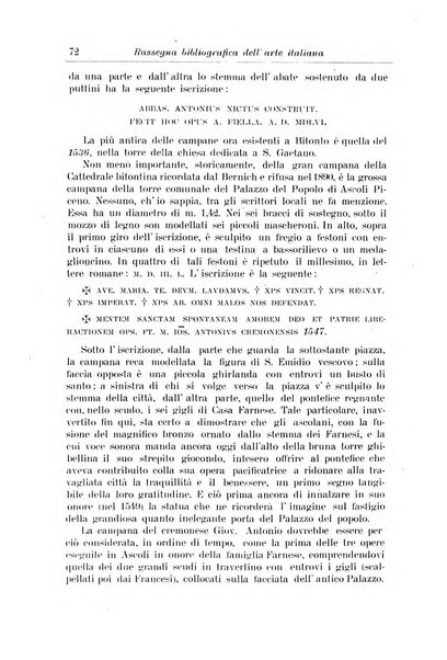 Rassegna bibliografica dell'arte italiana