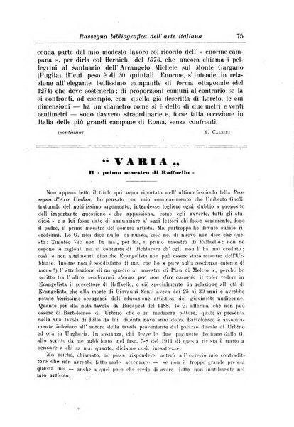 Rassegna bibliografica dell'arte italiana