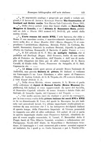 Rassegna bibliografica dell'arte italiana