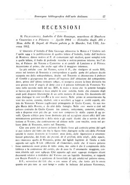 Rassegna bibliografica dell'arte italiana