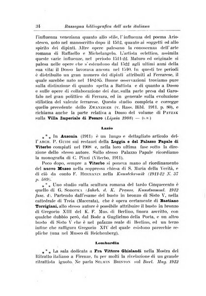 Rassegna bibliografica dell'arte italiana