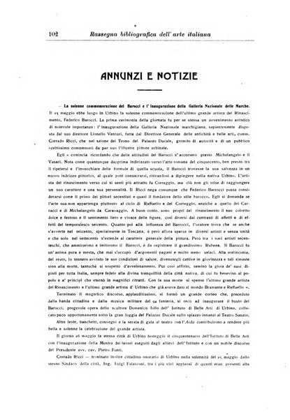 Rassegna bibliografica dell'arte italiana