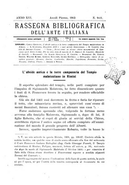 Rassegna bibliografica dell'arte italiana