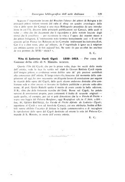 Rassegna bibliografica dell'arte italiana