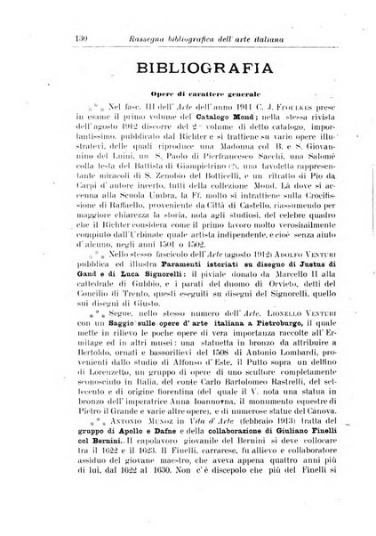 Rassegna bibliografica dell'arte italiana