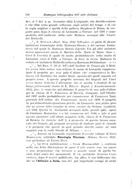 Rassegna bibliografica dell'arte italiana