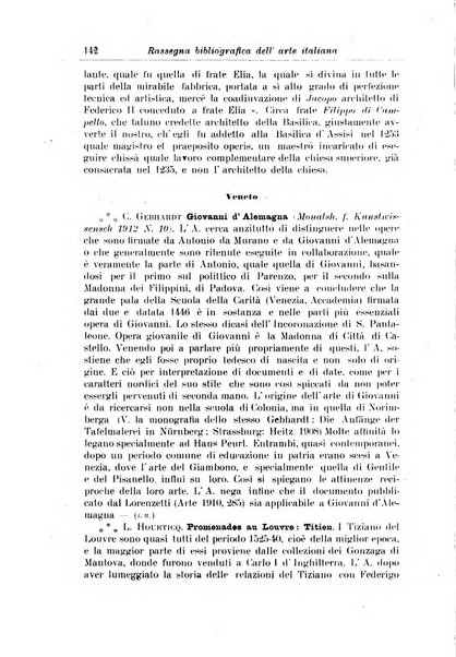 Rassegna bibliografica dell'arte italiana