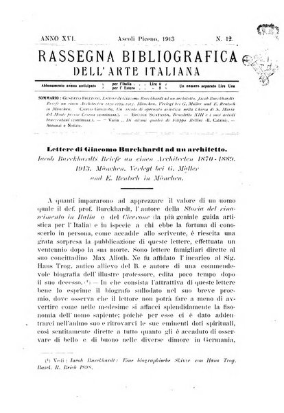 Rassegna bibliografica dell'arte italiana