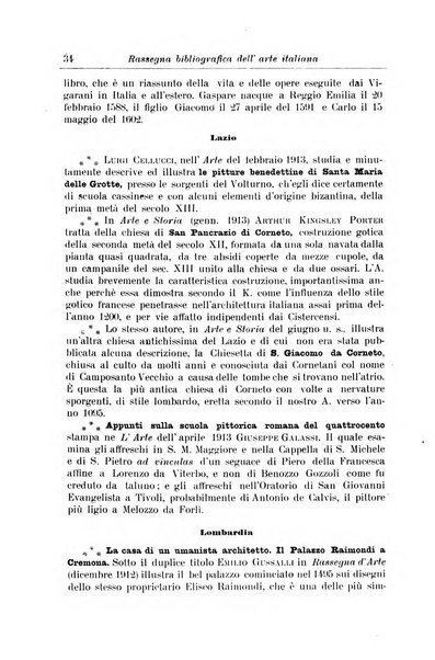 Rassegna bibliografica dell'arte italiana