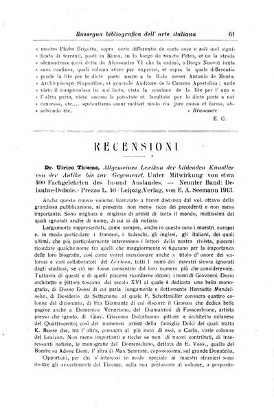 Rassegna bibliografica dell'arte italiana