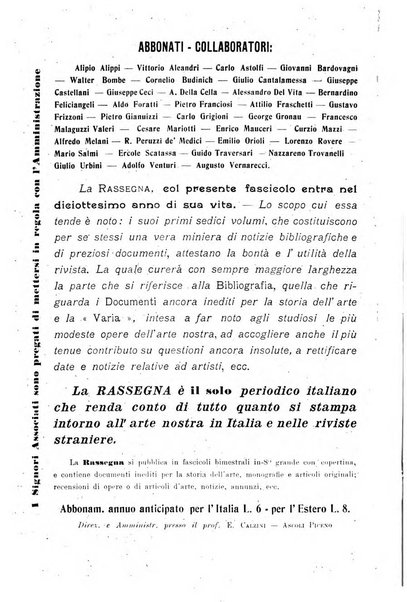 Rassegna bibliografica dell'arte italiana