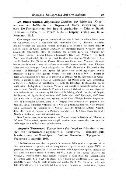 Rassegna bibliografica dell'arte italiana