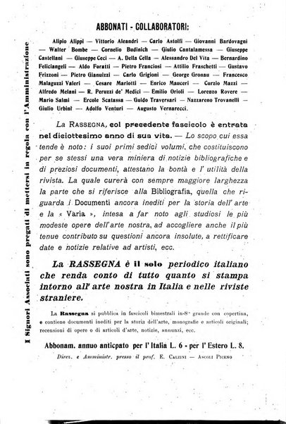 Rassegna bibliografica dell'arte italiana