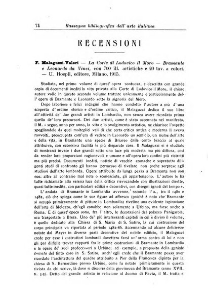 Rassegna bibliografica dell'arte italiana