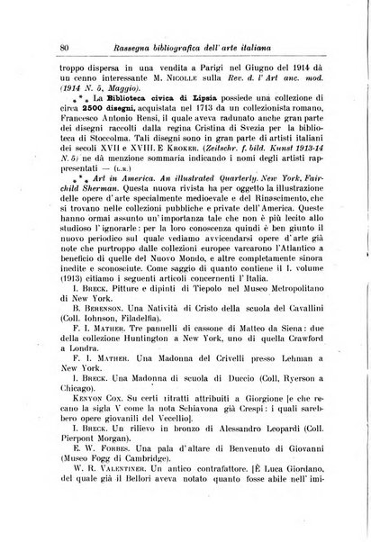 Rassegna bibliografica dell'arte italiana