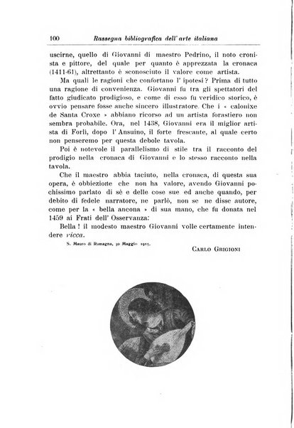 Rassegna bibliografica dell'arte italiana