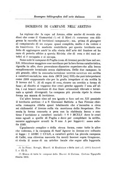 Rassegna bibliografica dell'arte italiana