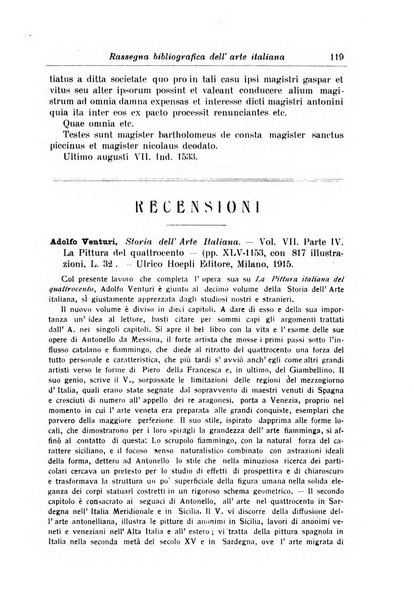 Rassegna bibliografica dell'arte italiana