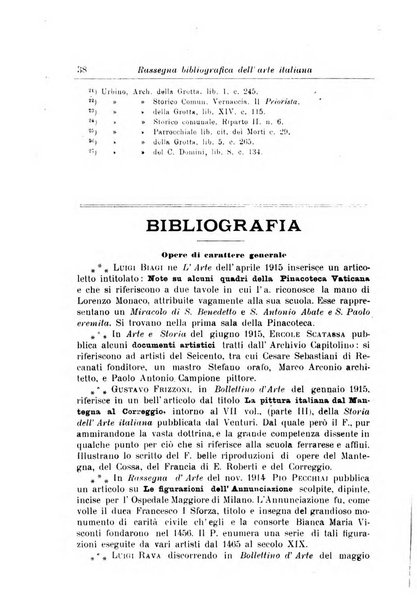 Rassegna bibliografica dell'arte italiana