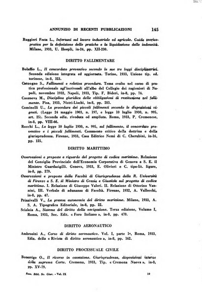 Rassegna bibliografica delle scienze giuridiche, sociali e politiche