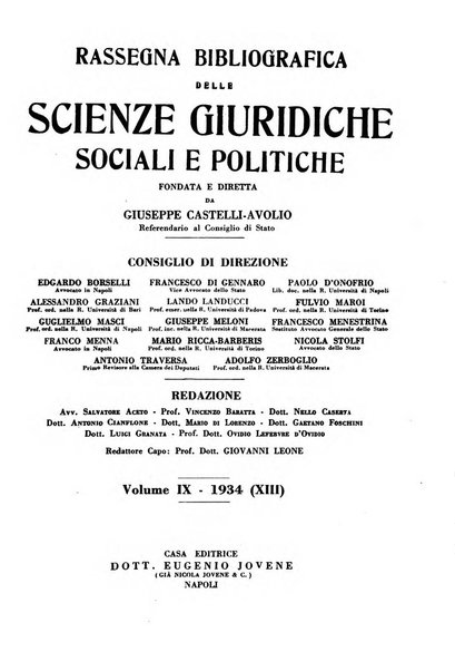 Rassegna bibliografica delle scienze giuridiche, sociali e politiche