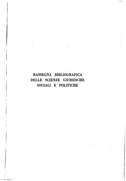 Rassegna bibliografica delle scienze giuridiche, sociali e politiche