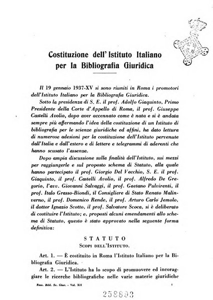 Rassegna bibliografica delle scienze giuridiche, sociali e politiche