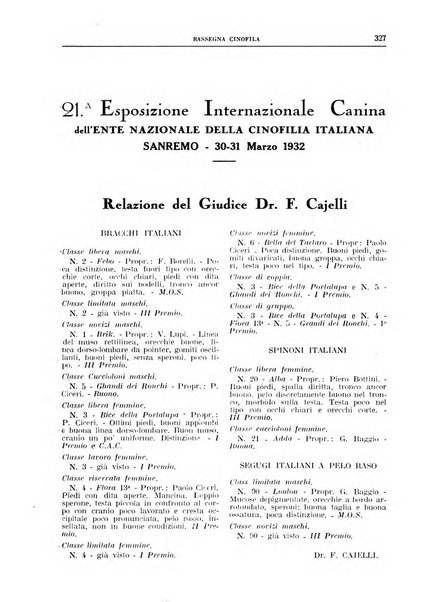 Rassegna cinofila organo ufficiale dell'Ente nazionale della cinofilia italiana