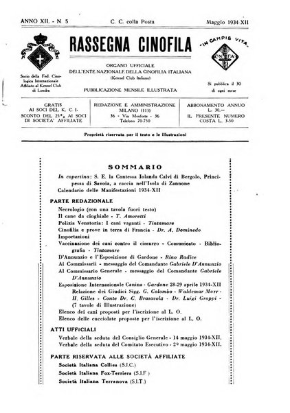 Rassegna cinofila organo ufficiale dell'Ente nazionale della cinofilia italiana