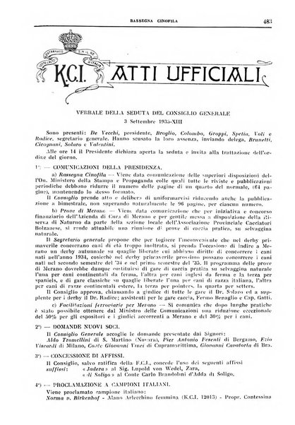 Rassegna cinofila organo ufficiale dell'Ente nazionale della cinofilia italiana