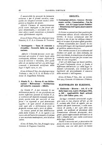 Rassegna comunale studi, legislazione, giurisprudenza, cronache con speciale riguardo ai poteri doi polizia ed ai servizi pubblici