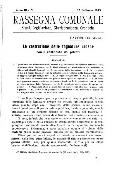 Rassegna comunale studi, legislazione, giurisprudenza, cronache con speciale riguardo ai poteri doi polizia ed ai servizi pubblici