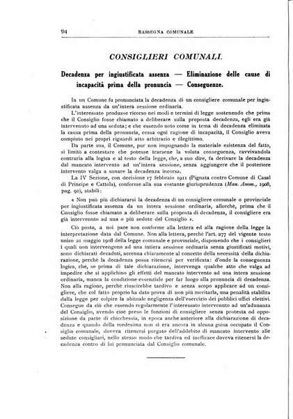 Rassegna comunale studi, legislazione, giurisprudenza, cronache con speciale riguardo ai poteri doi polizia ed ai servizi pubblici