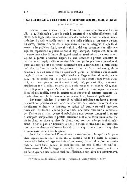 Rassegna comunale studi, legislazione, giurisprudenza, cronache con speciale riguardo ai poteri doi polizia ed ai servizi pubblici