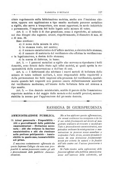 Rassegna comunale studi, legislazione, giurisprudenza, cronache con speciale riguardo ai poteri doi polizia ed ai servizi pubblici